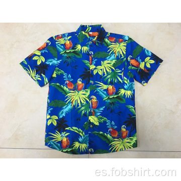 Camisa hawaiana con estampado de poliéster personalizado